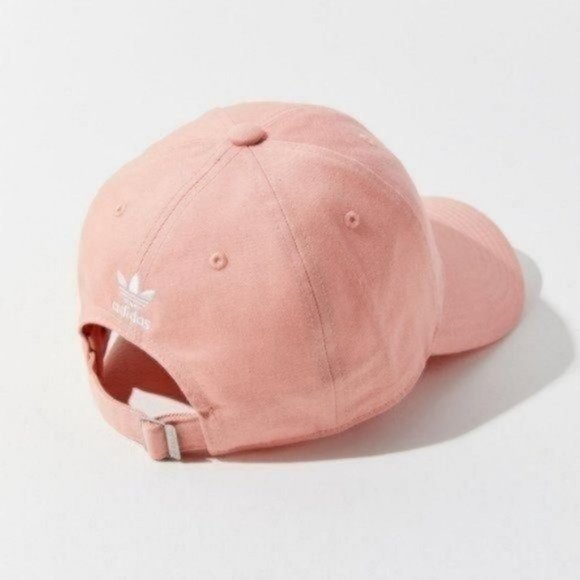 Adidas Originals Relaxed Outline Baseball Hat Coral Pink Women New - Picture 2 of 8